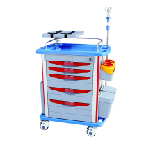 Hospital Furniture Medical Cart ABS Emergency Trolley